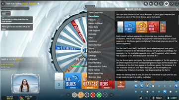 Screenshot delle regole di gioco Ice Fishing